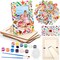 6 Packs Summer Picture Frame Painting Craft Kit with 50 Stickers Rhinestone Stickers Painting Tools Set 2 Brushes for DIY Kids Crafts Decorate